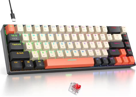 Amazon.com: Fogruaden RGB Wired 60% Percent Keyboard Mechanical, 68 ...