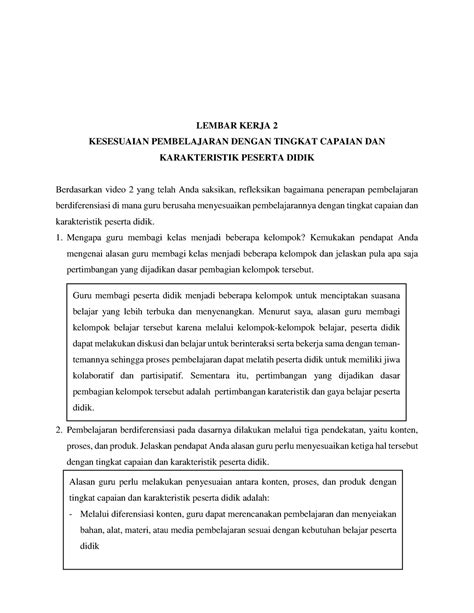 Solution Lembar Kerja Eksplorasi Konsep Topik 3 Prinsip Pembelajaran