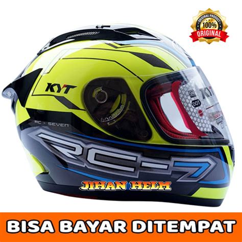 Jual HELM KYT HELM KYT FULL FACE MOTIF RC7 RC SEVEN 14 YELLOW FLUO