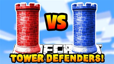 Minecraft RED VS BLUE TOWER DEFENDERS 1 W PrestonPlayz Kenny YouTube