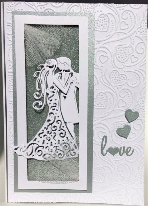 This Beautiful 3D Silver And White Card Features A Couple Dancing That