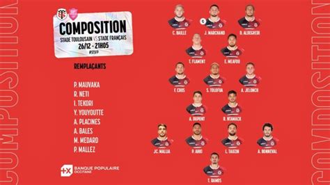 D Couvrez La Compo Du Stade Toulousain Face Au Stade Fran Ais Top