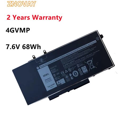 Znovay Gvmp V Wh Laptop Battery For Dell Latitude