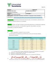 Modelación Financiera Act 7 docx Reporte Nombre Nombre del curso