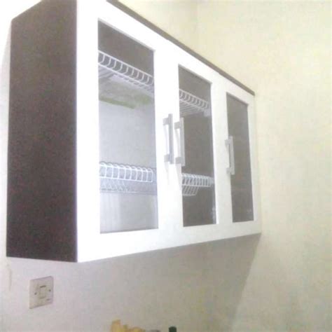 Promo Rak Piring Besi Lemari Gantung Dapur Kitchen Set Atas Kaca Polos