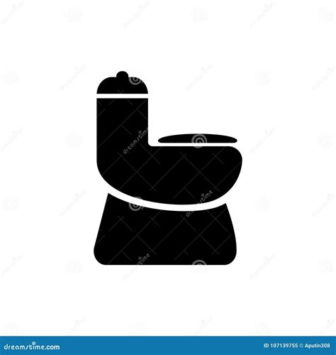 Negro Aislado Icono Del Vector De La Taza Del Inodoro Ilustraci N Del