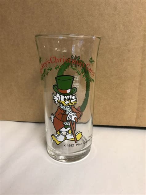 Mickey S Christmas Carol Glass ~ 1982 ~ Scrooge Mcduck ~ Walt Disney And Coca Cola Antique