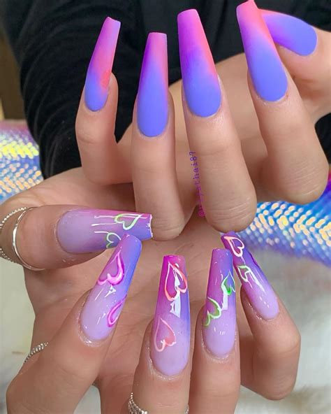 Purple Nail Designs 2022 Coffin ~ Nails Purple Matte Nail Acrylic