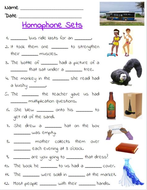 Homophones Quiz For Grade