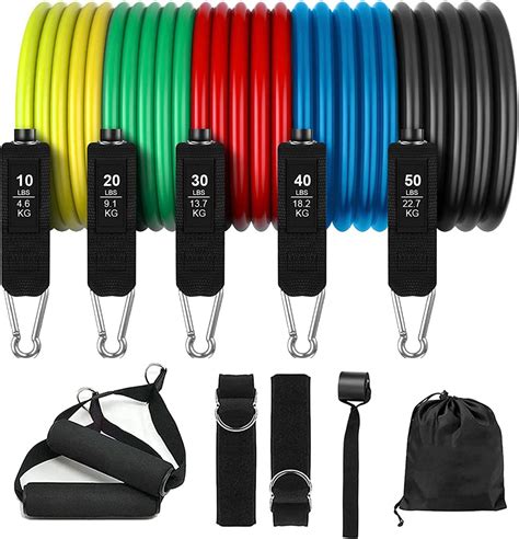 Lot De 5 Bandes De Résistance Élastiques Musculation Bandes De