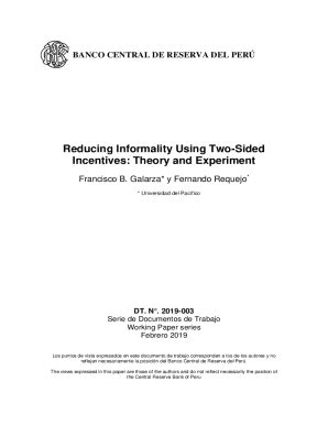 Fillable Online Reducing Informality Using Two Sided Incentives V For