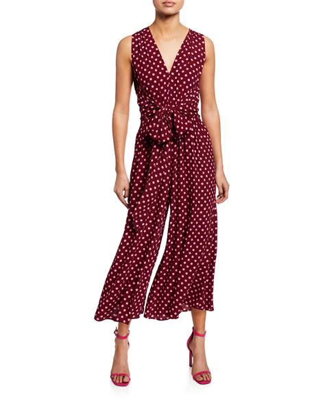 Kate Spade New York Lia Polka Dot Sleeveless Wide Leg Crop Jumpsuit