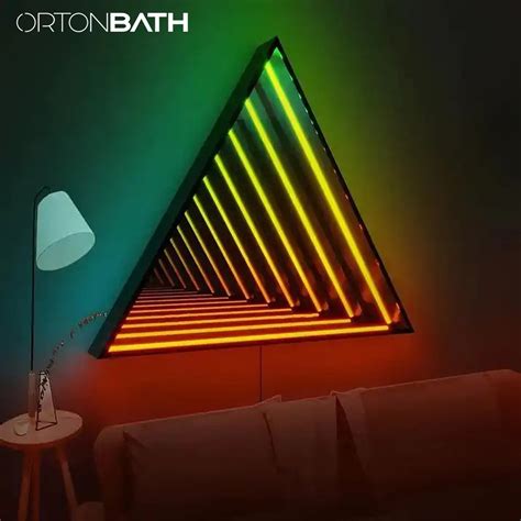 Ortonbath Infinity Triangle Mirror Led Infinity Mirror Wall Geometric