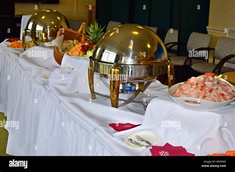 Banquet table setup for celebration Stock Photo - Alamy