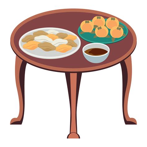 chuseok food in table 10852304 Vector Art at Vecteezy