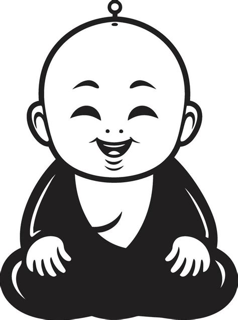 Tiny Tranquil Tot Cartoon Buddha Little Zen Master Black 44415726 Vector Art at Vecteezy