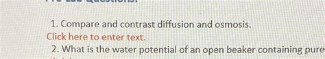 [solved] Lab 4 Diffusion And Osmosis 1 Compare And Contrast Diffusion And Course Hero