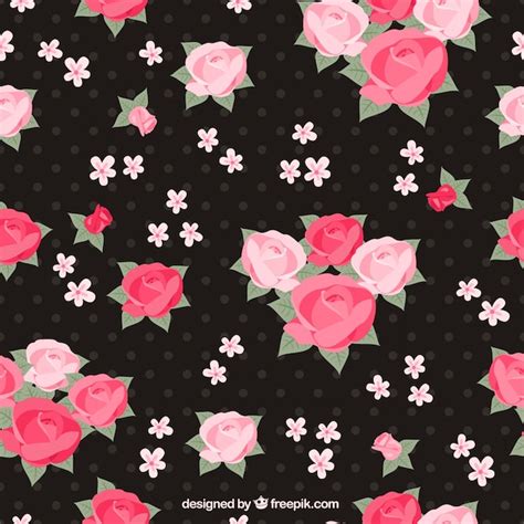 Premium Vector | Pink roses pattern