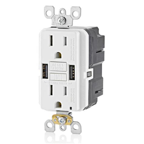 15a Smartlockpro® Gfci Combination 24w 4 8a Type A Usb In Wall Charge Leviton