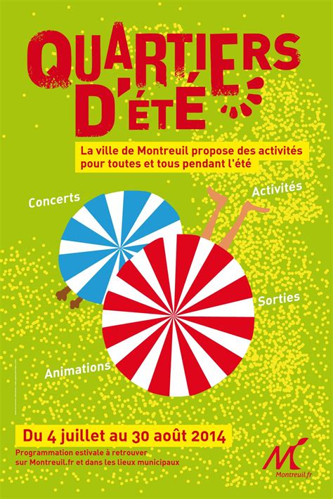 Affiches et visueles pour quartiers d été 2014 Montreuil Montreuil