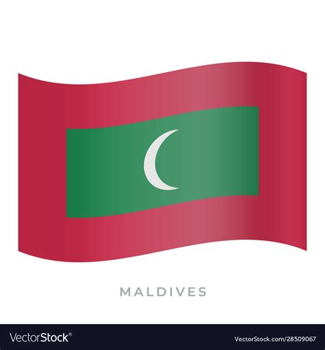 Maldives Waving Flag Icon Royalty Free Vector Image