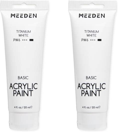 MEEDEN Titanium White Acrylic Paint Heavy Body Large Valume 2 X 120ml