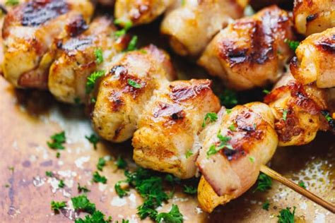 Bacon Wrapped Chicken Skewers Cooking Lsl