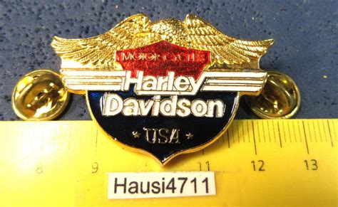 2NÄGEL PIN HARLEY DAVIDSON MOTOR CYCLES USA GROSS GOLDIG Kaufen auf