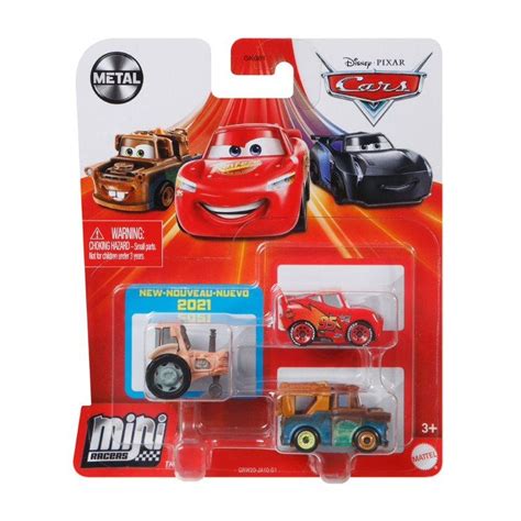 Mattel CARS AUTA Mini Racers Zestaw 3 Samochodzików TRAKTOR ZŁOMEK