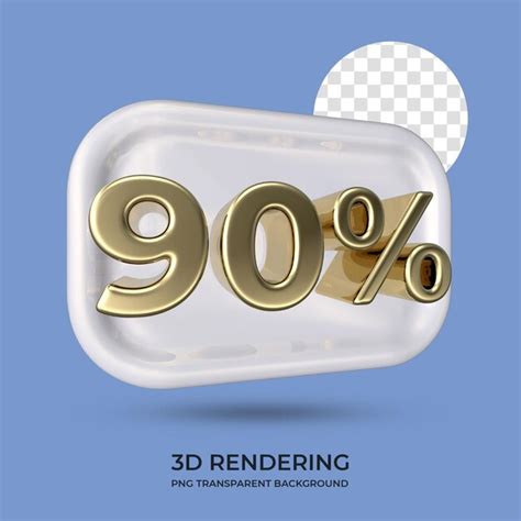 White Box Mit 90 Prozent 3d Rendering Transparentem Hintergrund