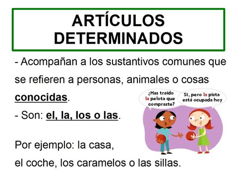 16 Ejemplos De Oraciones Con Artículos Determinados FÁcil Para Niños