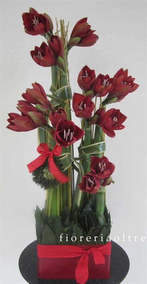 Fioreria Oltre Fresh Flower Arrangement Amaryllis Formium Bay Leaf