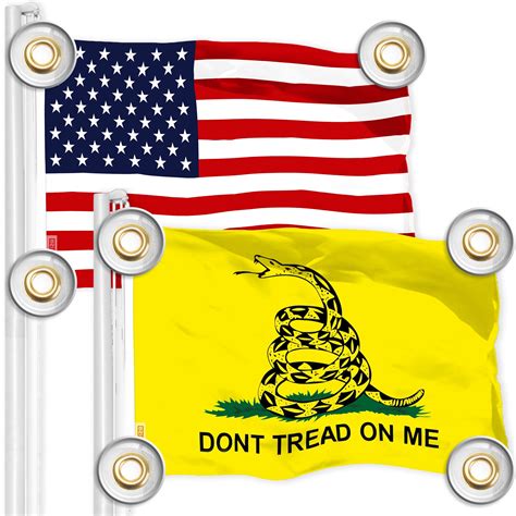 G128 Combo Pack American USA Flag 3x5 Ft Gadsden Don T Tread On Me