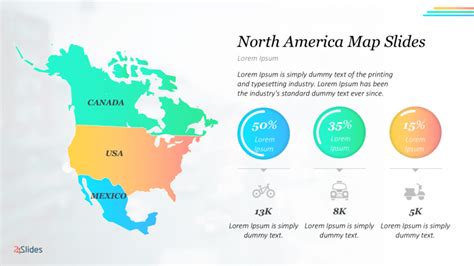 Presentation Template Maps North America Free PowerPoint Templates