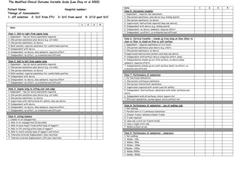 The Modified Clinical Outcomes Variable Scale Low Choy