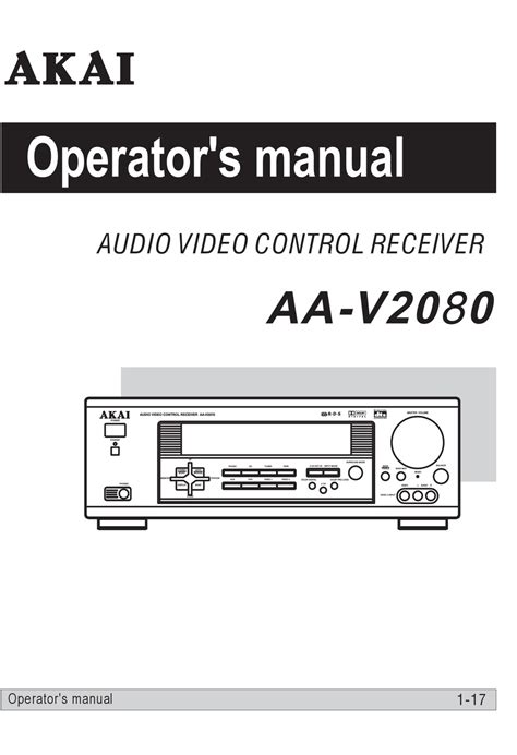 Akai Aa V2080 Operators Manual Pdf Download Manualslib