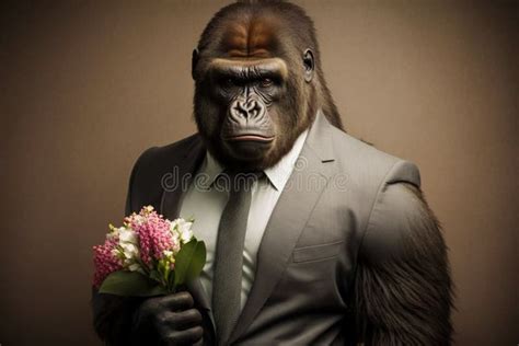 Gorilla in Suit and Tie stock image. Image of office - 12594811