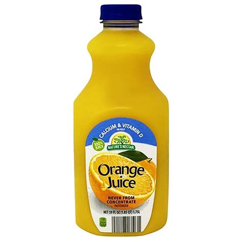 Nature S Nectar Premium Orange Juice Not From Concentrate With Calcium