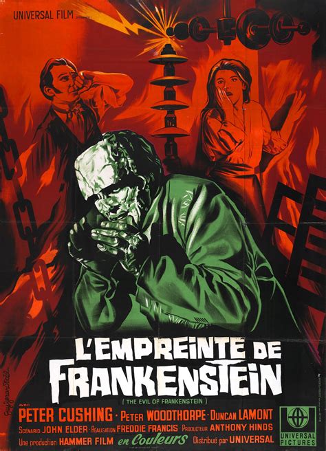 The Evil Of Frankenstein Poster Horror Movie Posters Hammer Horror Films Frankenstein