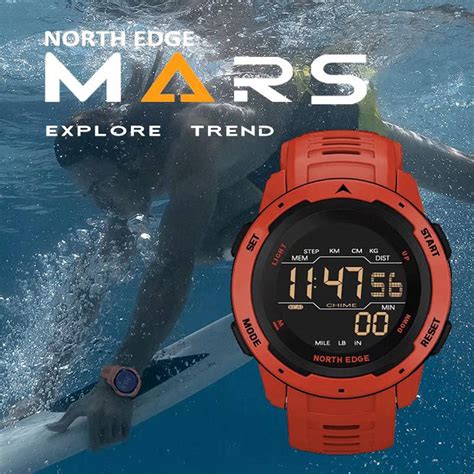 North Edge Mars Men S Digital Watch Rugged Outdoor With Pedometer