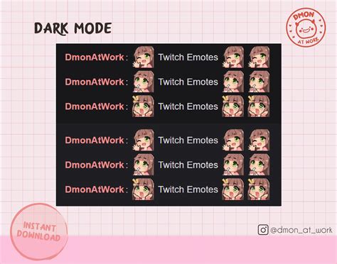 Twitch Emote Bundle Light Brown Bangs Long Hair Green Eyes Light