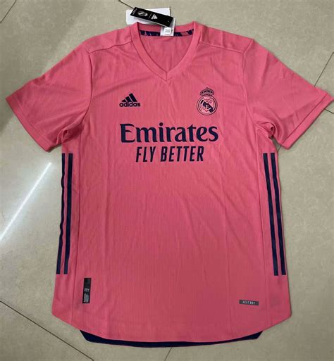 20 21 New Adult Top Players Version Real Madrid Away Pink Soccer Jersey