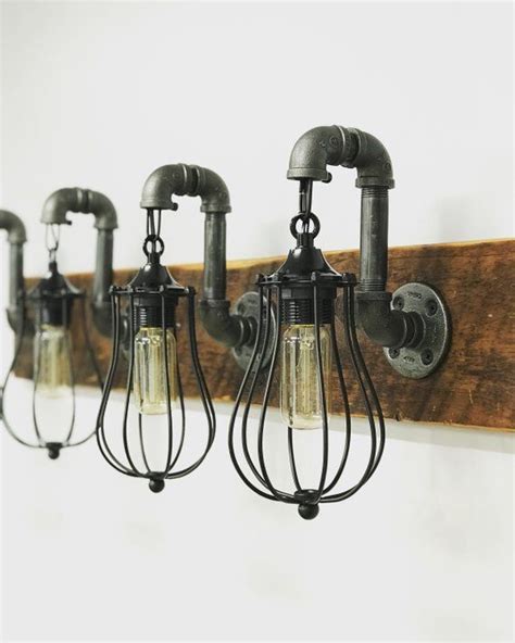 Reclaimed Wood Vanity Light Fixture Cages Light Fixture Etsy Wood