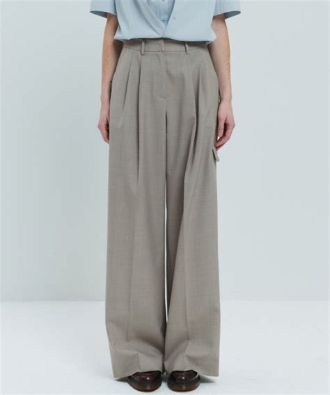 MUSINSA HAE BY HAEKIM Tailored Wide Pants Beige