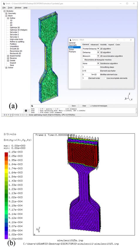 A Mesh Of The Specimen Made With Gmsh® This Figure Shows The General