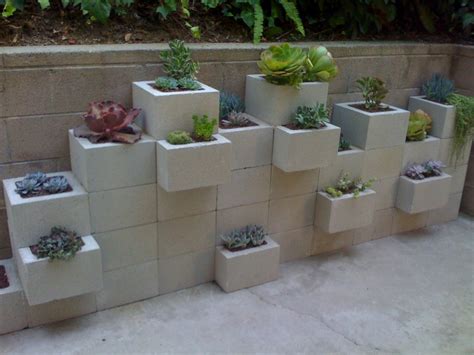 Cinder Block Garden: Potted's cinder block planter wall