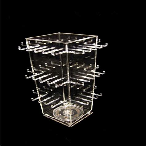 Acrylic Clear Rotating Lucite Counter Top Display With Hooks China