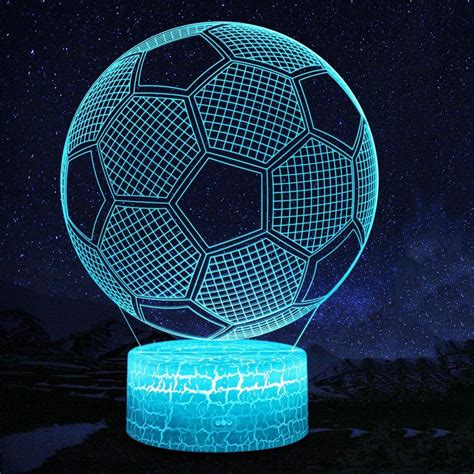 BESTA Lampe 3D Football Veilleuse LED Illusion Lampes 7 Couleurs