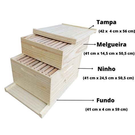 Kit Caixas De Abelha Langstrooth Para Abelha Apis Abelha