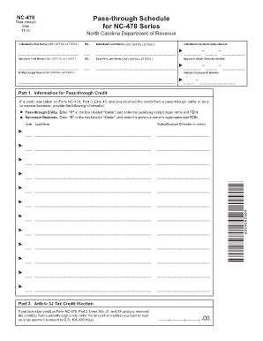 Fillable Online Dor State Nc NC 478 Instructions Dor State Nc Fax